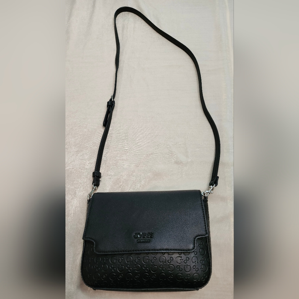GUESS Embossed Black Crossbody Bag